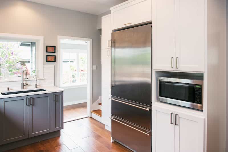 kitchen design with built-in microwaves
